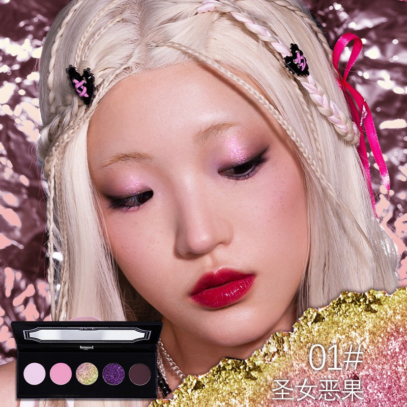 Five Colors Eyeshadow Palette Gothic Makeup 4.2g