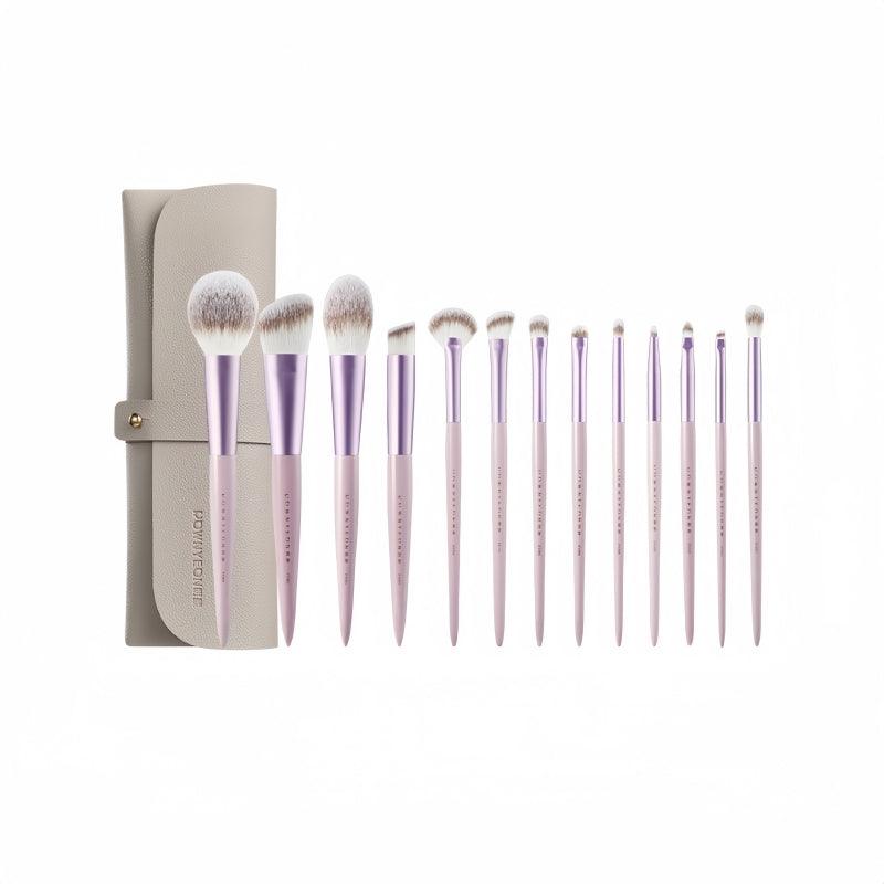 Grape Purple Makeup Brush Set 13 in With Bag