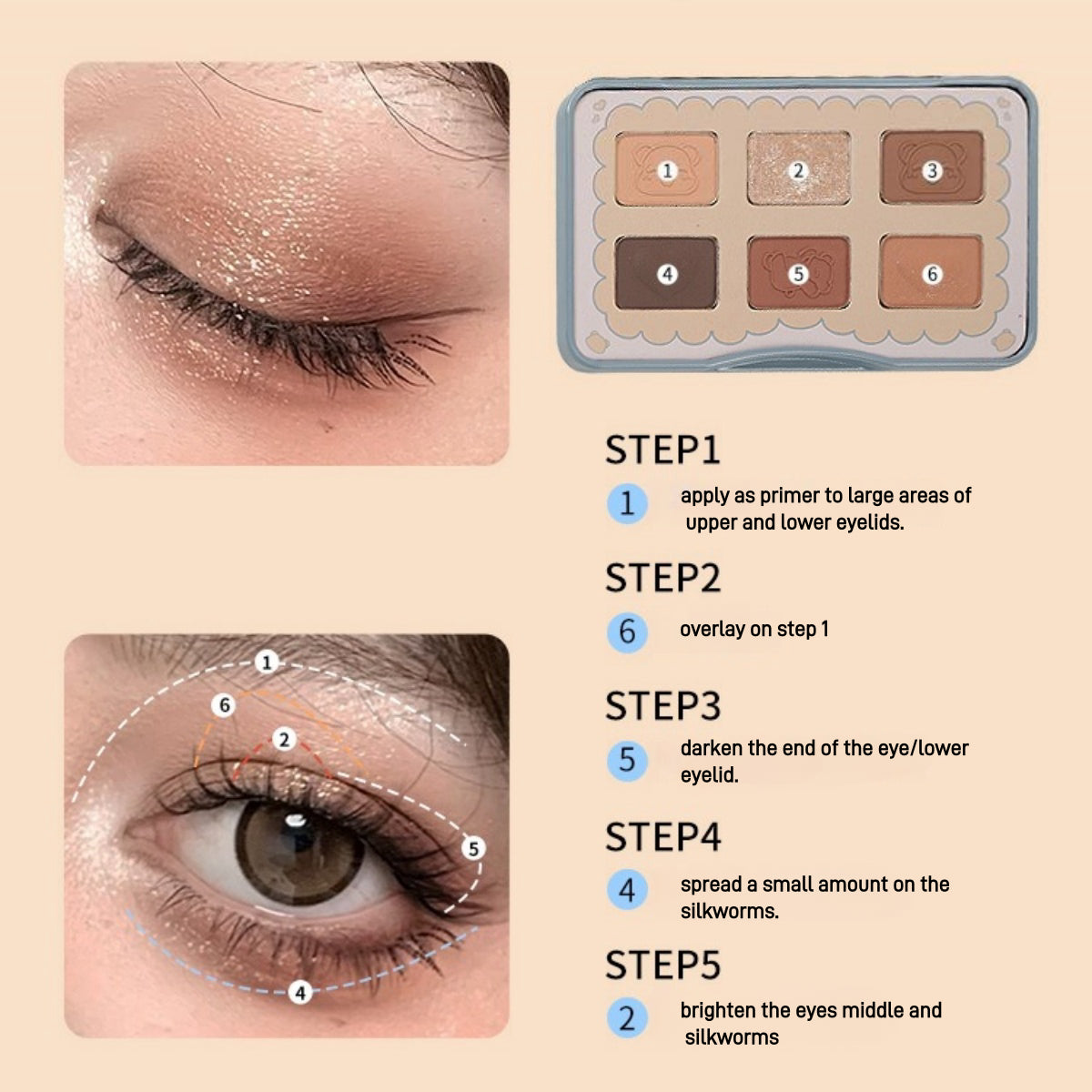 Candy Box Postcard 6 Colors Eyeshadow Palette 6.5g