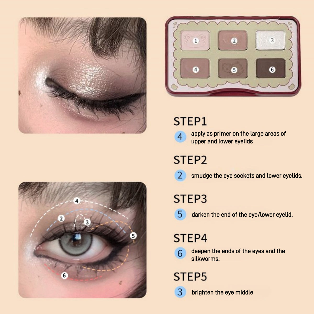 Candy Box Postcard 6 Colors Eyeshadow Palette 6.5g