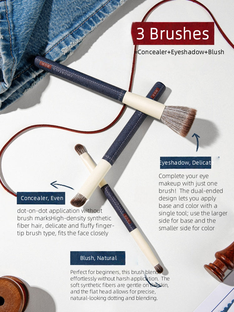 AMORTALS - "Just It" Denim Beginner Makeup Tool Set