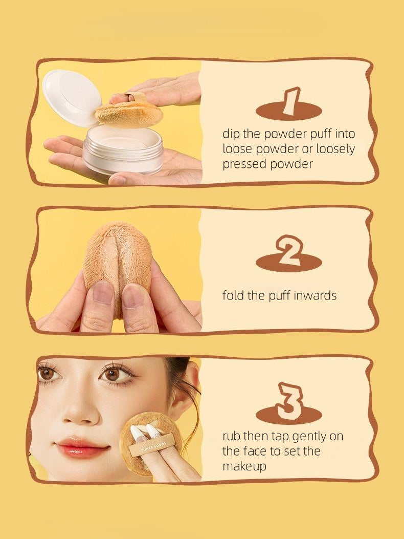 AMORTALS - TUNEE GOODS Round Shaped Loose Powder Puffs*2