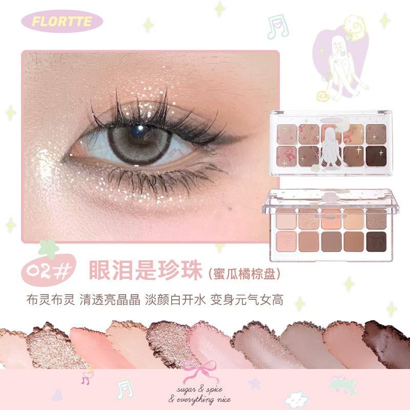 FLORTTE Wackky 10 Colors Eyeshadow Palette 7.5g