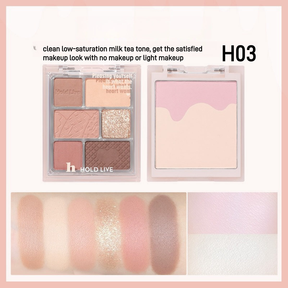 HOLD LIVE 3 in 1 Face Palette Powder Blusher Eyeshadow 16g