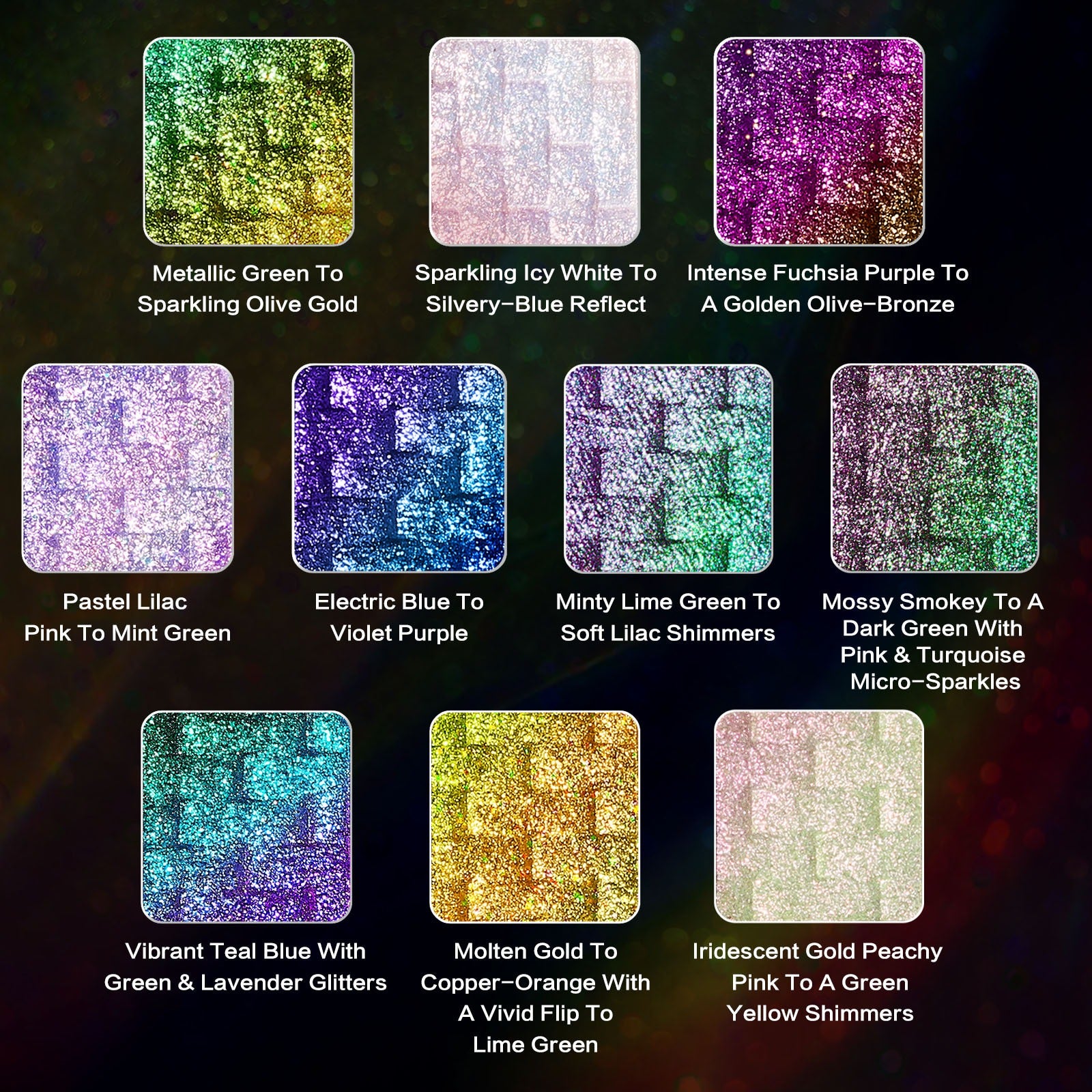 UCANBE 10 Colors Chameleon Eyeshadow Palette Solar Python 7g